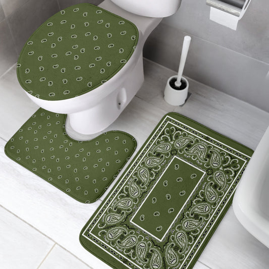 Bathroom Set - Army Green Bandana 3 Pieces