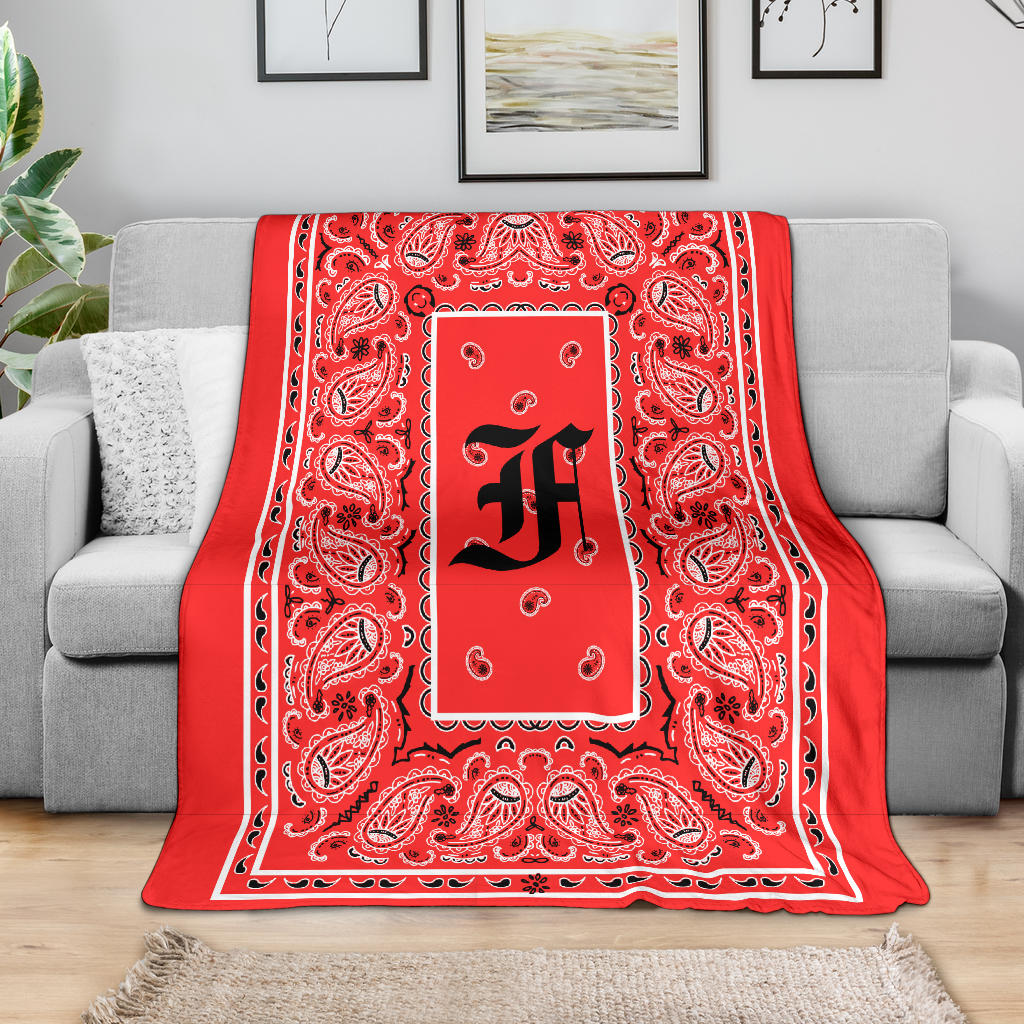 Red Ultra Plush Bandana Blanket - F oe