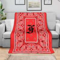 Red Ultra Plush Bandana Blanket - F oe