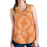 Women's Racerback Tank - Swirl Orange and White