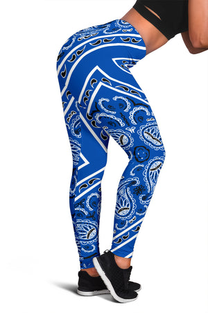 Women's Leggings - Cobalt Total Bandana