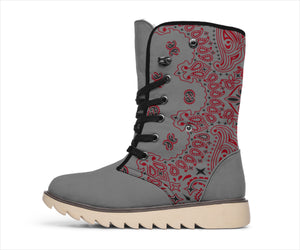 Women's Winter Boots - B3 Gray And Red