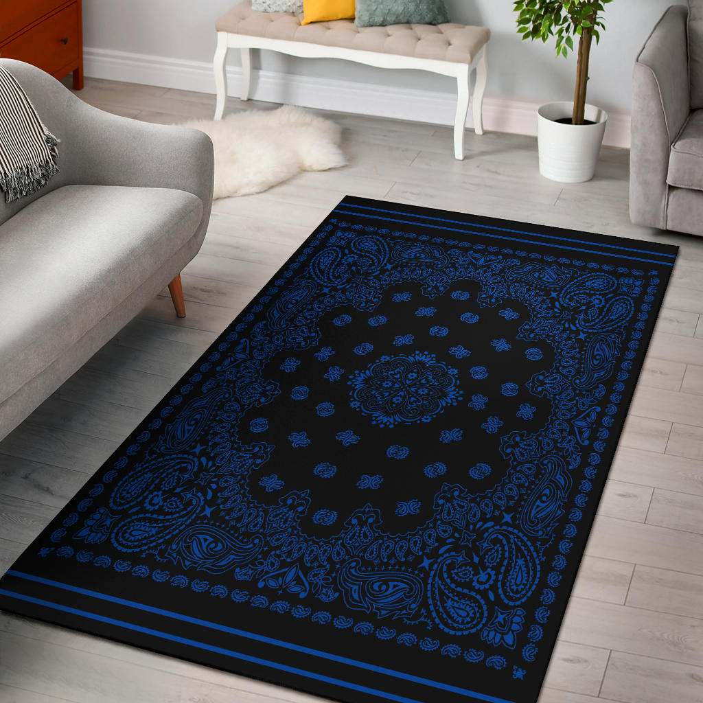 Area Rug 1 - Cobalt on Black