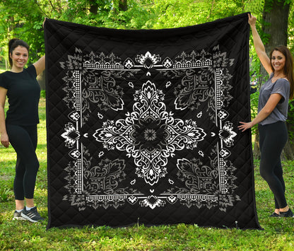 Quilt 3 - Gray White Bandana Quilt