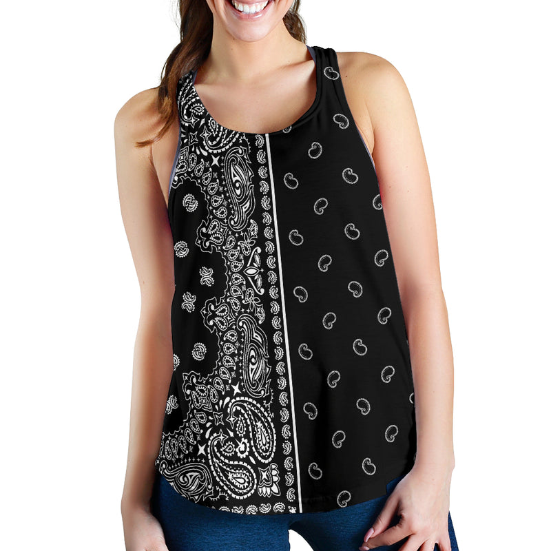 Women's Racerback Tank - Offset White on Black