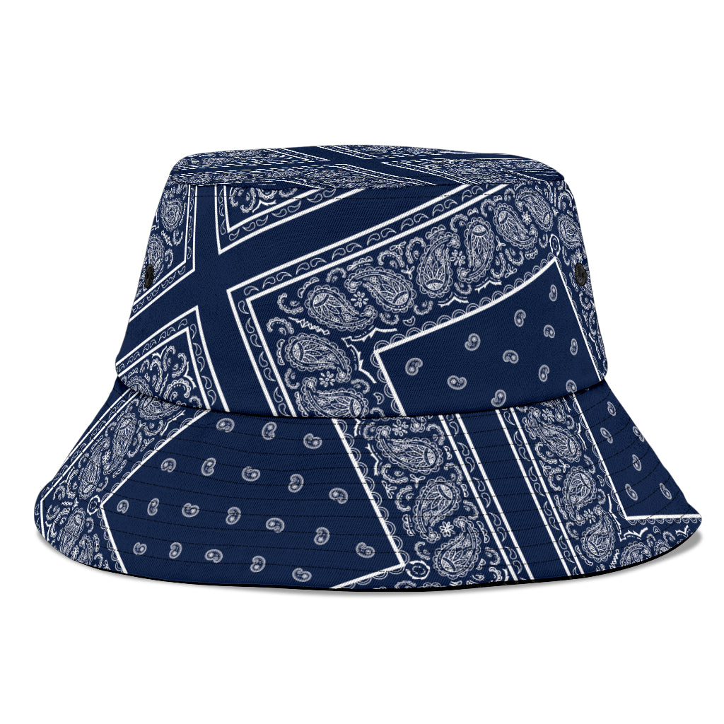 Navy Blue Bandana Bucket Hat