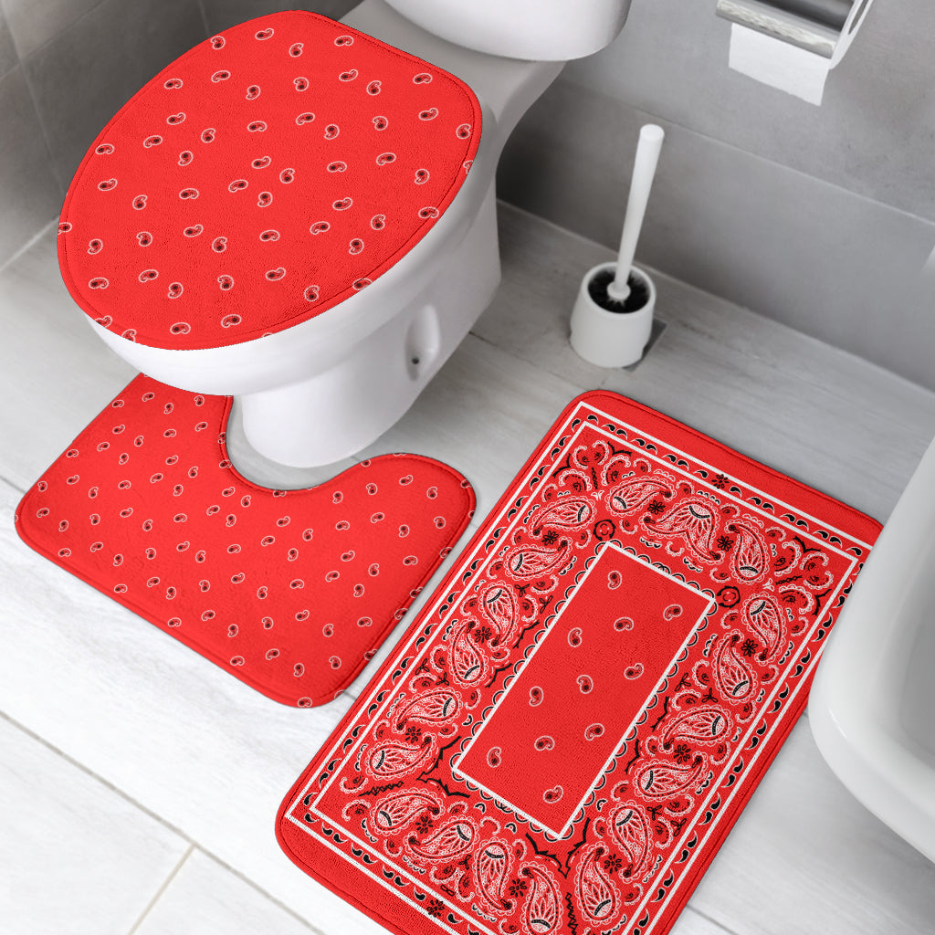 Bathroom Set - OG Red Bandana 3 Pieces