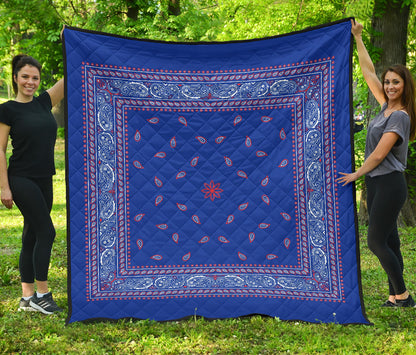 Quilt 4 Red White Blue Bandana Quilt Plain