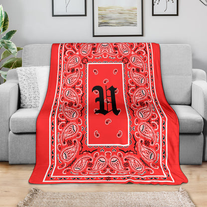Red Ultra Plush Bandana Blanket - U oe