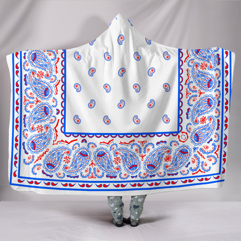 Hooded Blanket - Red White and Blue Bandana