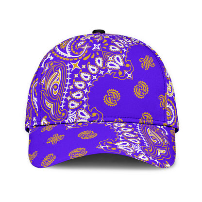 Classic Cap2 - Gold on Violet All Over Design