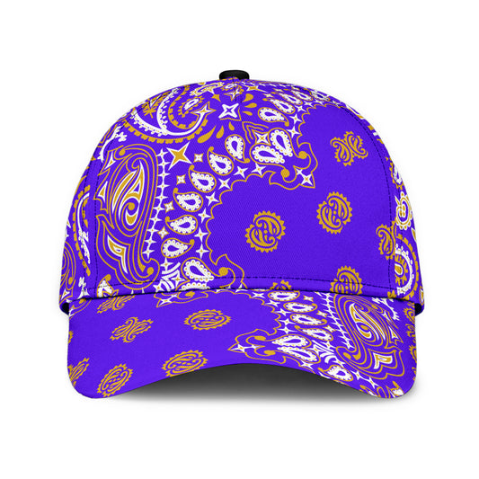 Classic Cap2 - Gold on Violet All Over Design