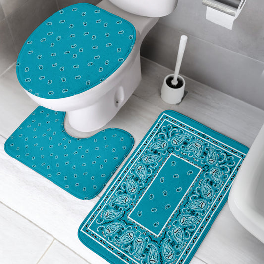 Bathroom Set - Classic Teal Bandana