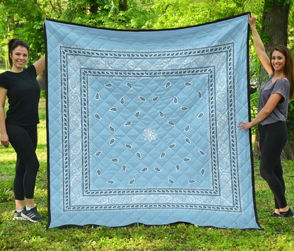 Quilt 4 Lt Blue and White Bandana Quilt
