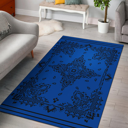 Area Rug Two - Black on Cobalt