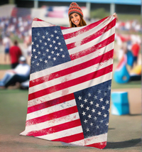 American Flag Fleece Throw Blanket