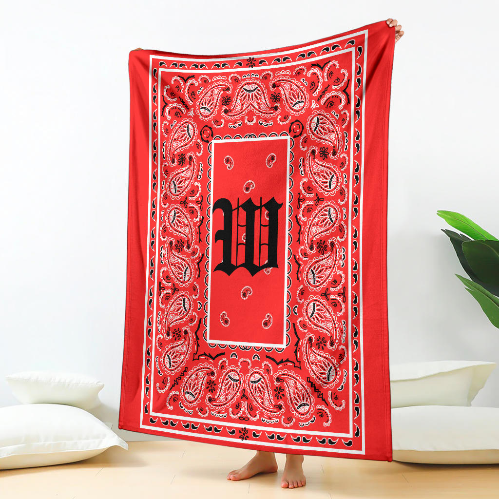 Red Ultra Plush Bandana Blanket - W oe