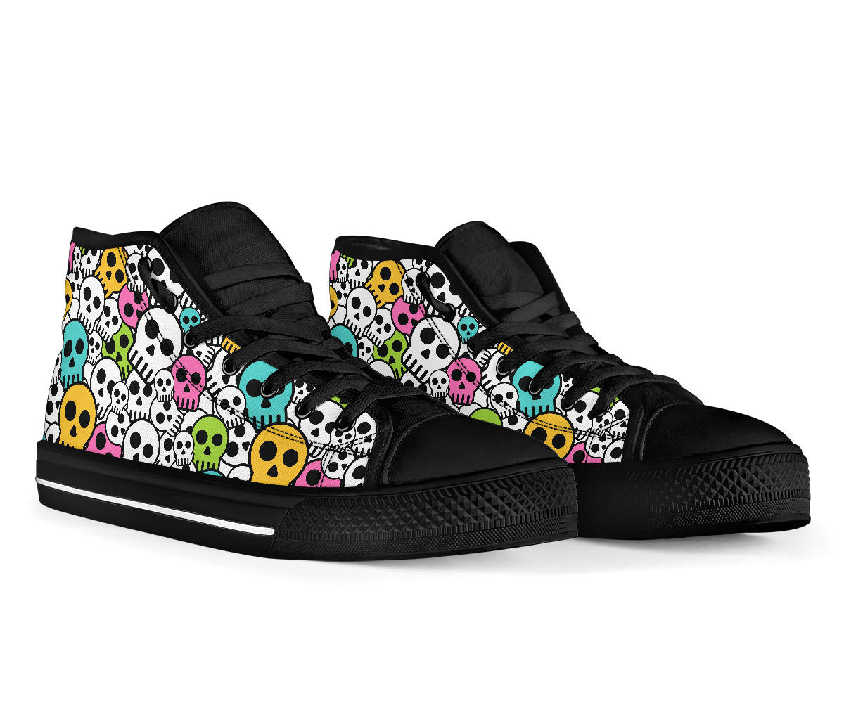 High Top Sneakers - Kawaii Style Skulls