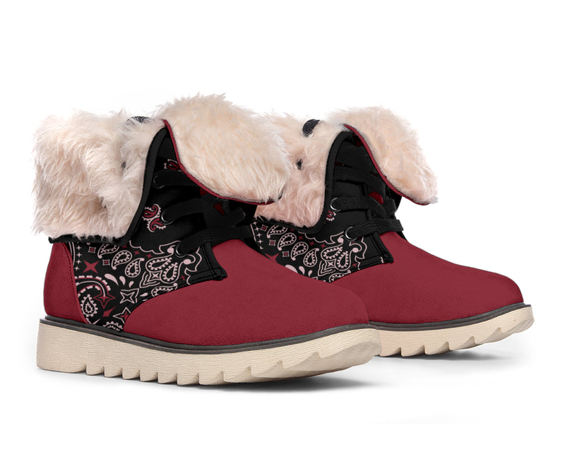 Women's Winter Boots - B3 Black & Maroon