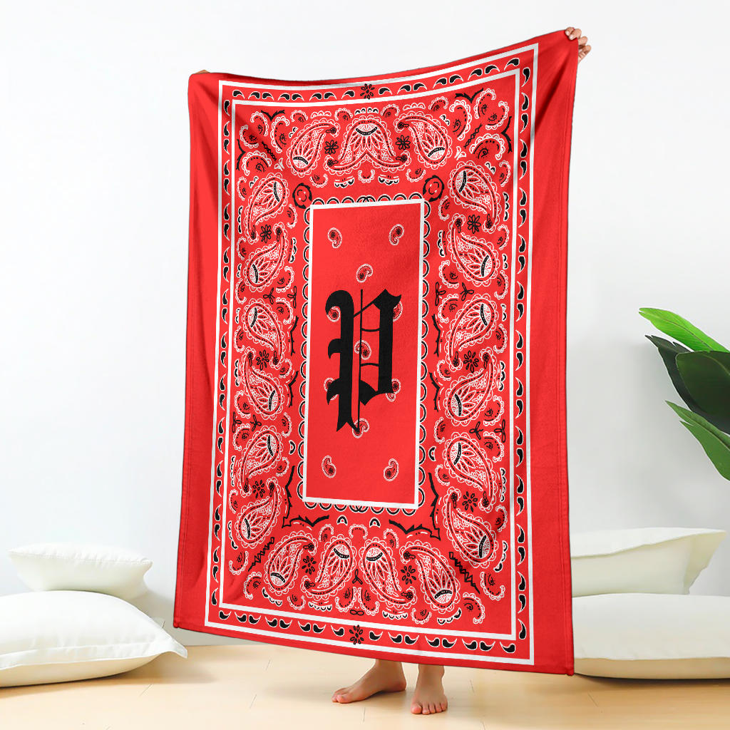 Red Ultra Plush Bandana Blanket - P oe