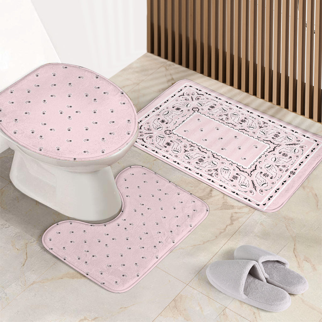 Bathroom Set - Lt Pink Bandana 3 Pieces
