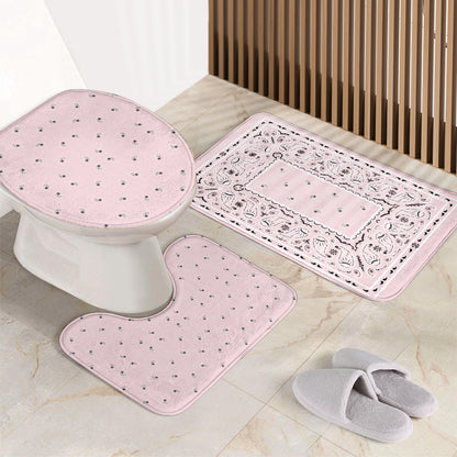 Bathroom Set - Lt Pink Bandana 3 Pieces