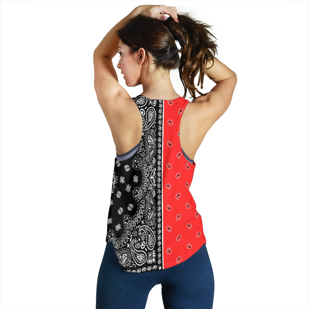 Women's Racerback Tank - Offset Red and Black
