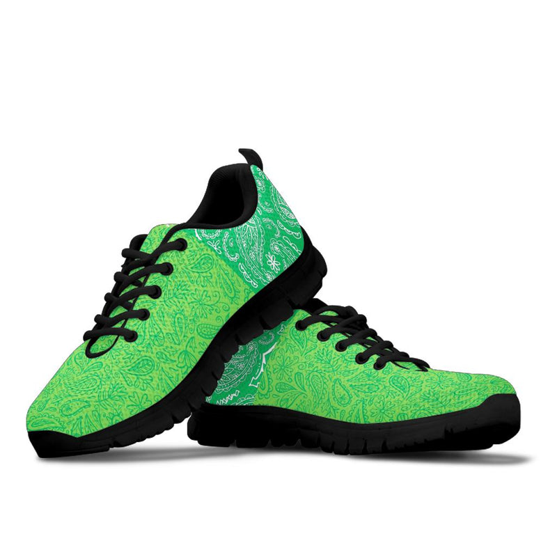 Low Top Sneaker - Two Tone Green on Black