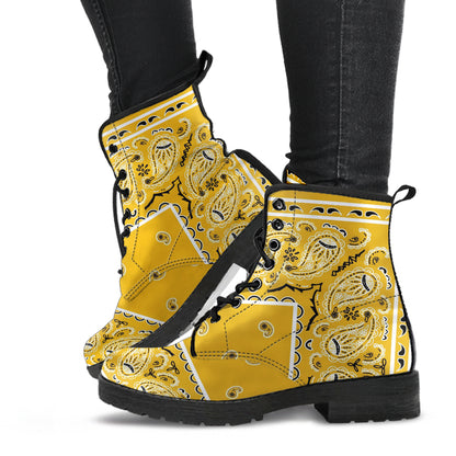 Men's Leather Bandana Boot - Gold