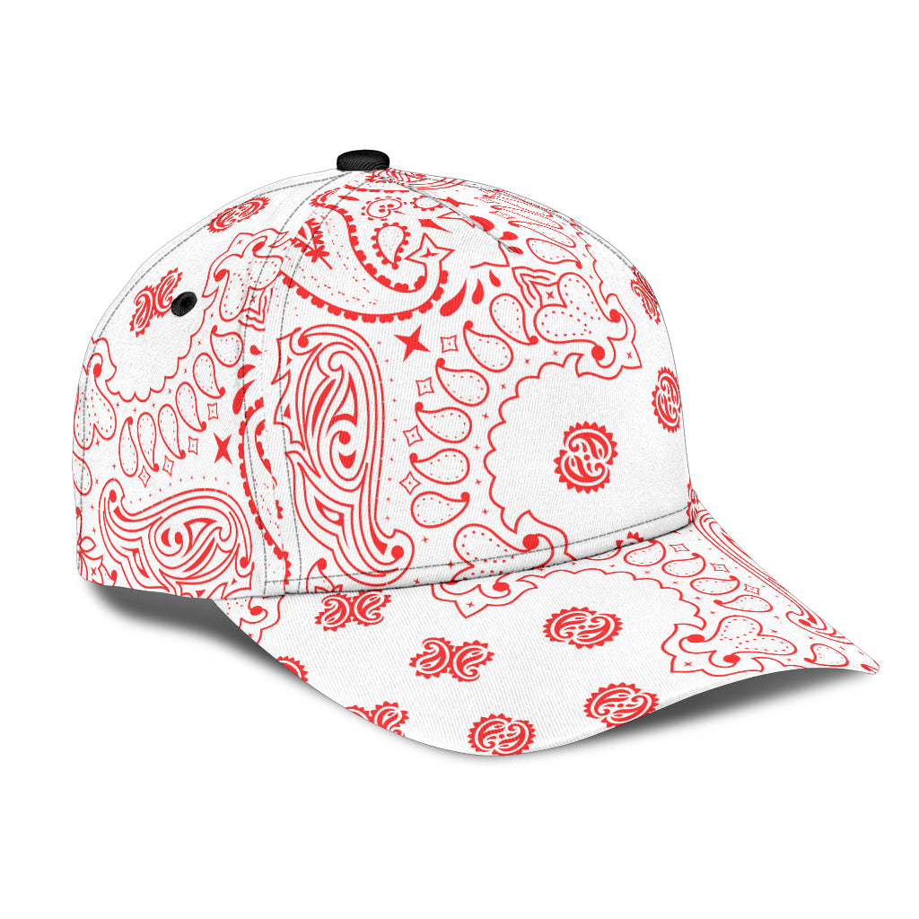 Classic Cap 2 - Red on White All Over Design