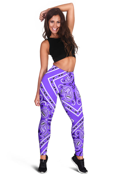 Women's Leggings - Purple Total Bandana