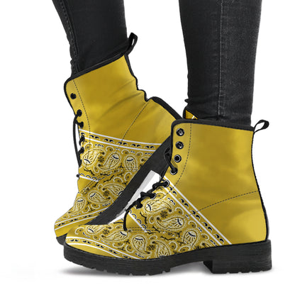 Flying V Leather Bandana Boot - Gold