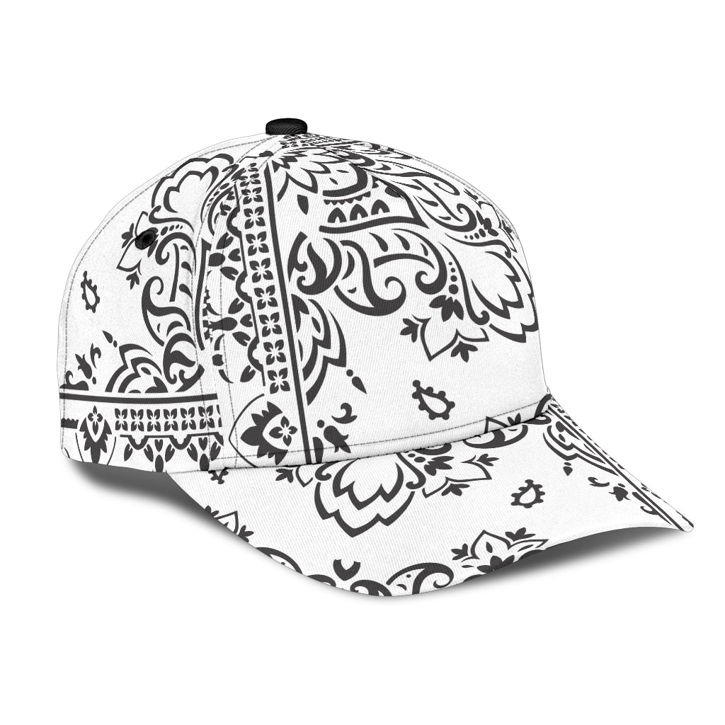 Classic Cap 3 - Black on White All Over Design