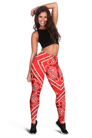 Women's Leggings - Red Total Bandana