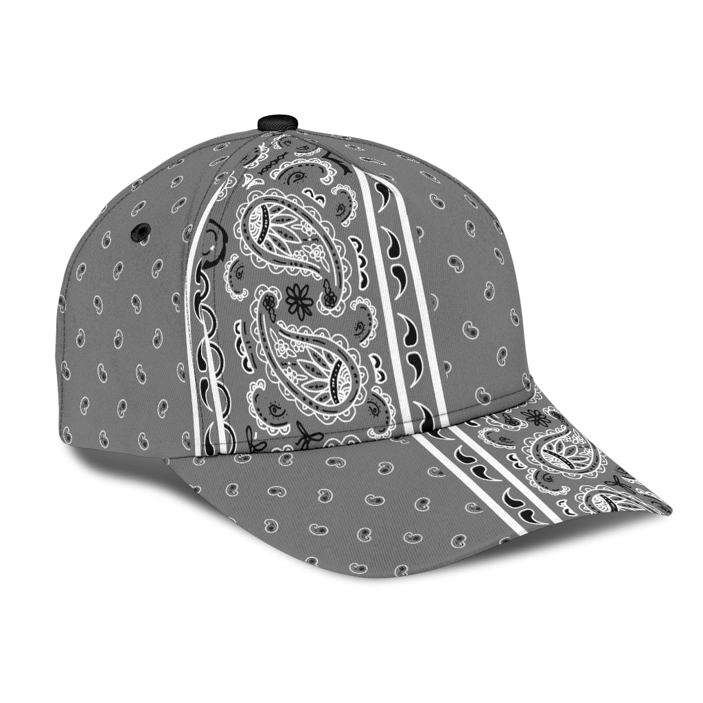 Classic Cap - Gray Offset with Paisley
