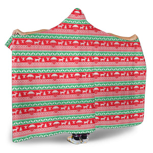 Christmas Hooded Blanket - Adults and Kids Beautiful Red Christmas