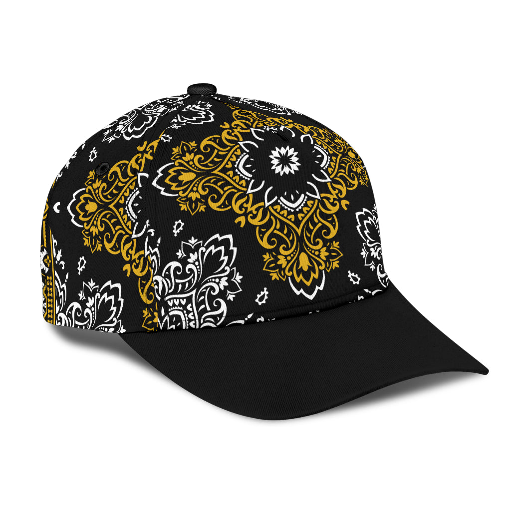 Classic Cap 3 Gold White on Black Black Bill