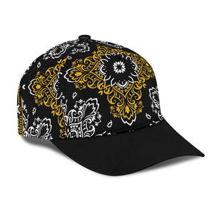 Classic Cap 3 Gold White on Black Black Bill