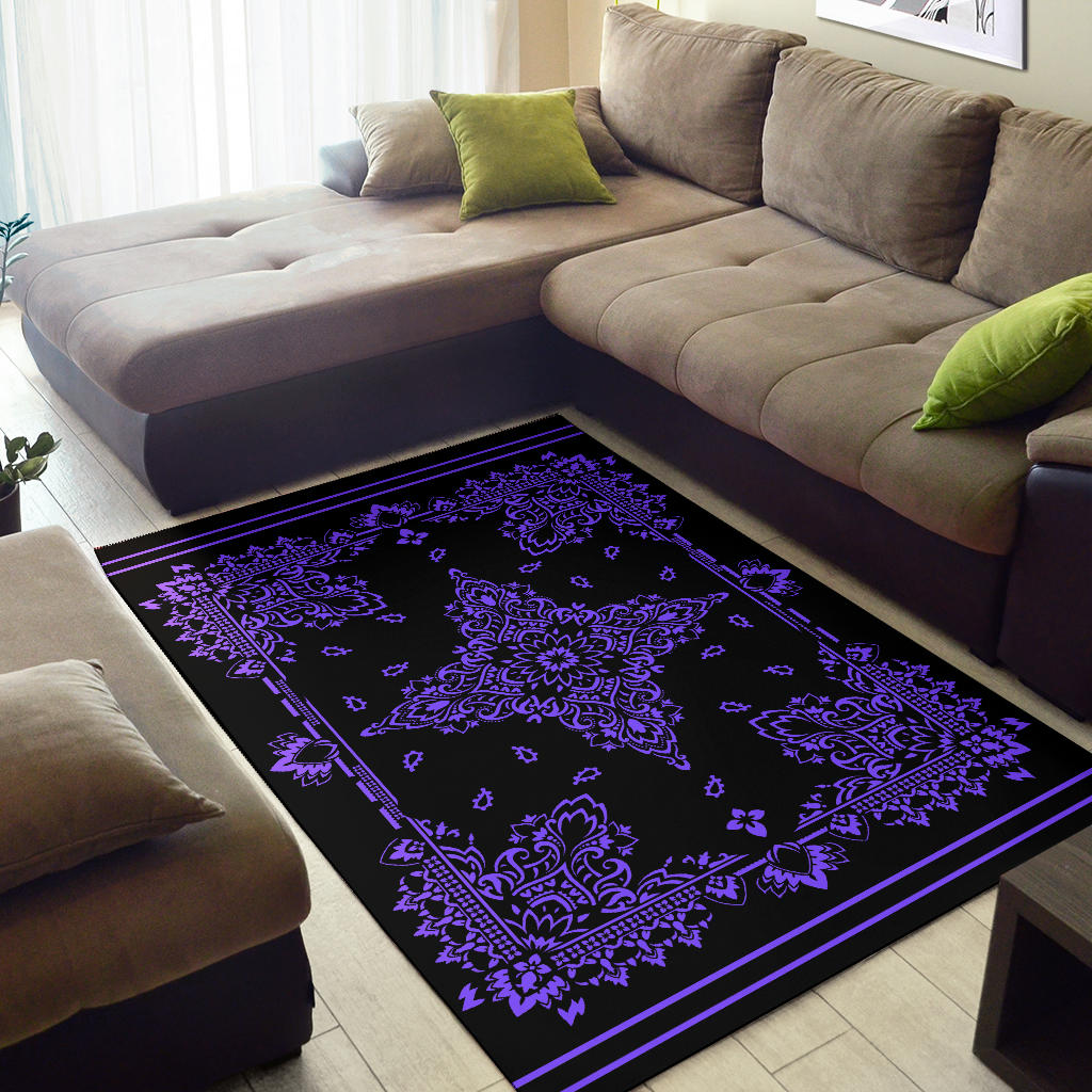 Area Rug Two - Purple On Black