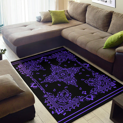 Area Rug Two - Purple On Black