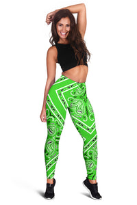 Women's Leggings - Green Bandana