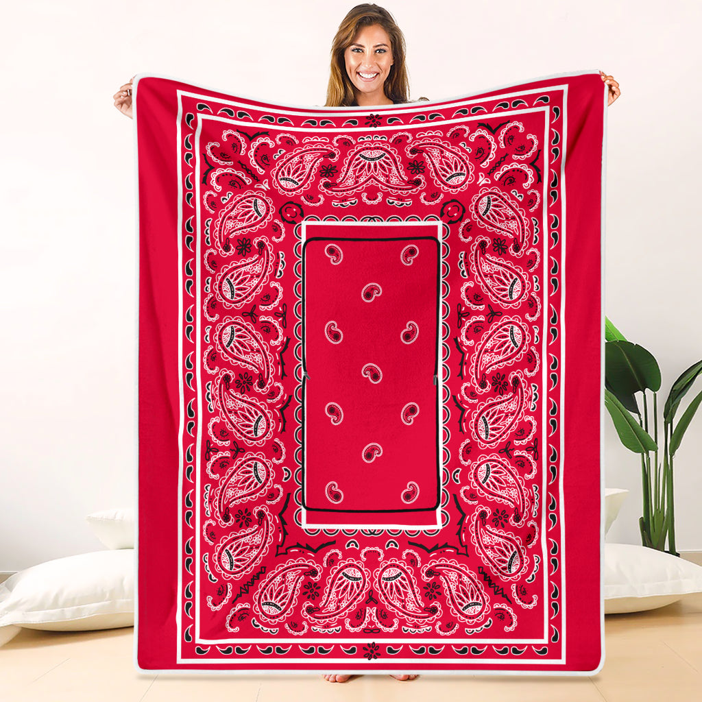 Pillow Blanket - Trad Red/White/Black
