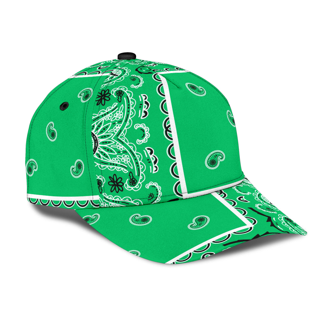 Classic Cap - Green Bandana Style