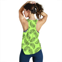 Women's Racerback Tank - Black Swirl Lime