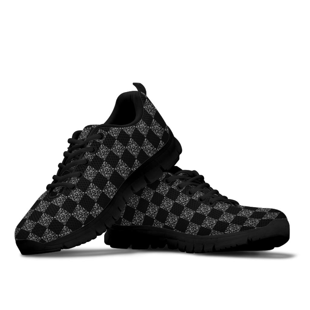 Low Top Sneaker - Black on Black Checkerboard