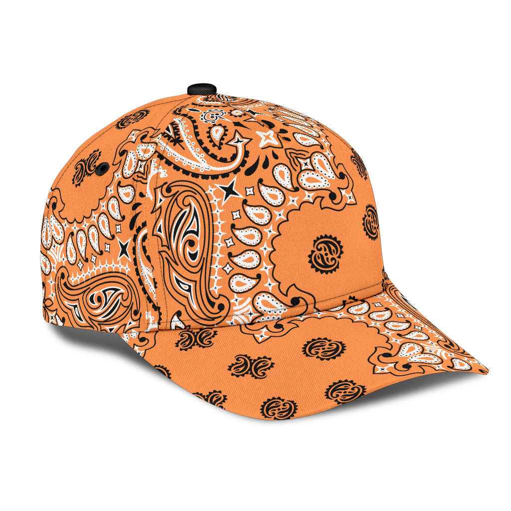 Classic Cap 2 - Black on Orange All Over Design
