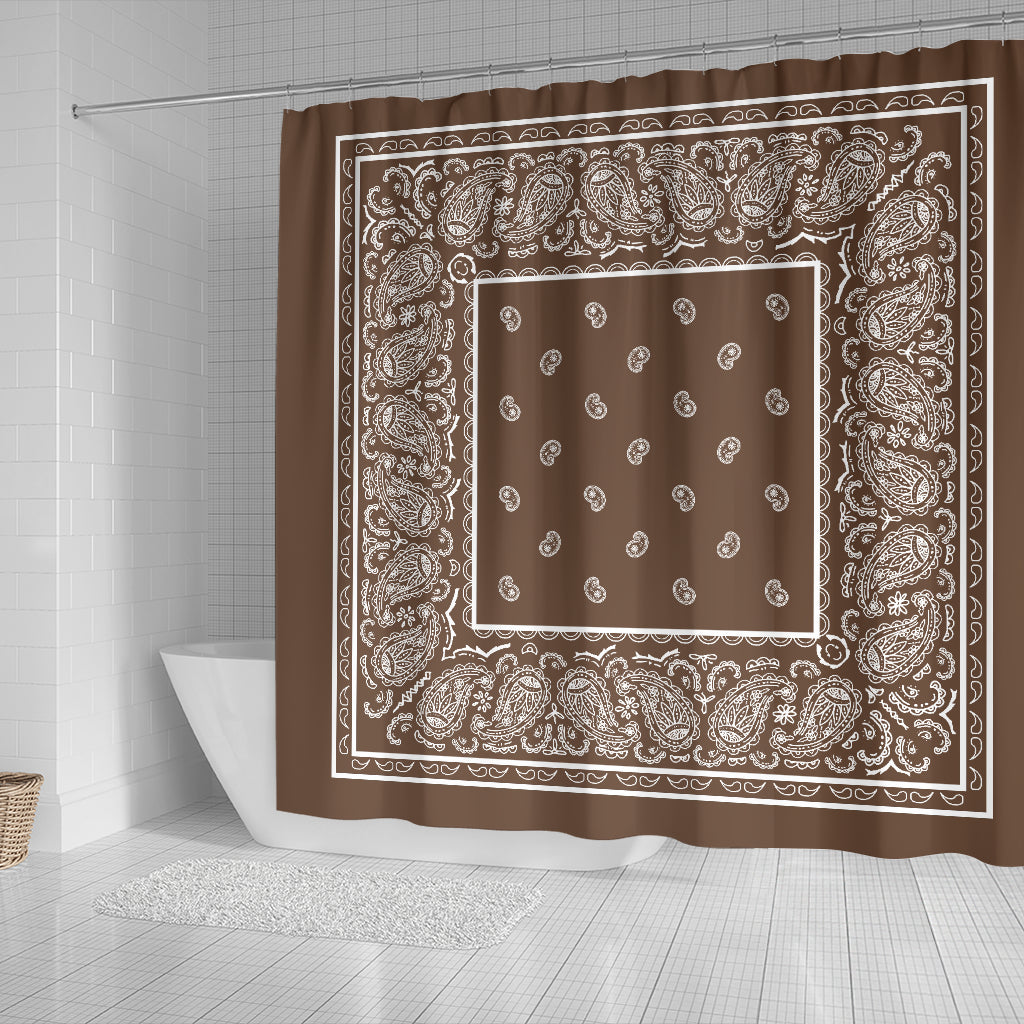 Shower Curtain - Brown Original Bandana