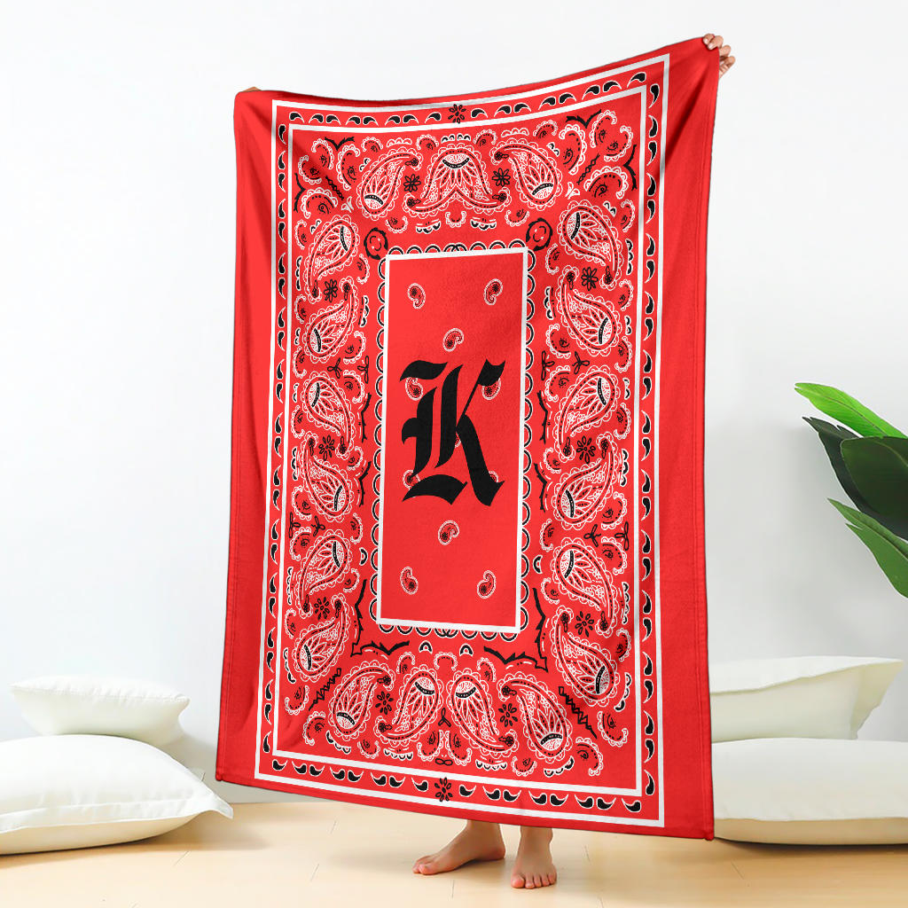 Red Ultra Plush Bandana Blanket - K oe