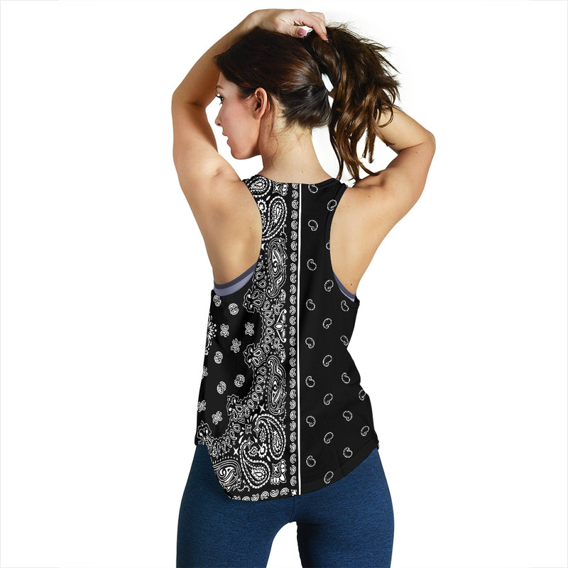 Women's Racerback Tank - Offset White on Black