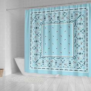 Shower Curtain - Classic Baby Blue Bandana